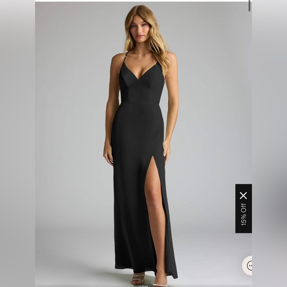 Black Becca Azazie bridesmaid dress